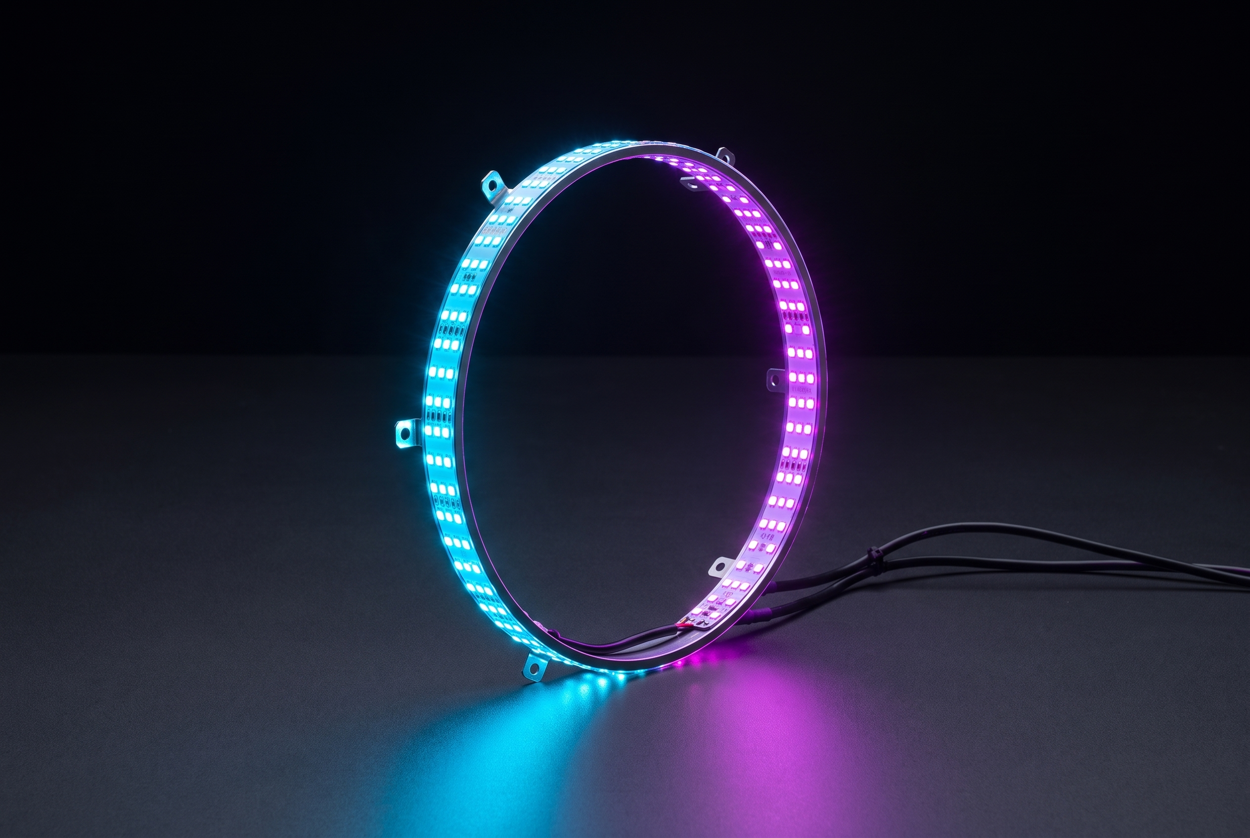 Full Spectrum RGBW LED wheel ring glowing in color